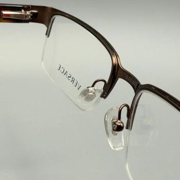 Versace VE1184 Eyeglasses Frames Brushed Brown Half Rim 53 18 140 - Picture 7 of 13